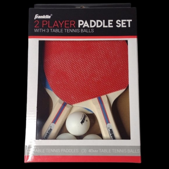 Franklin Sports 2 Player Table Tennis Paddle Set (2) Paddles & (3) 40mm Balls - Picture 1 of 4
